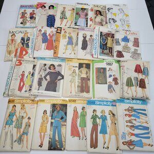Lot of 22 Womens Vintage Sewing Patterns Mixed Brands